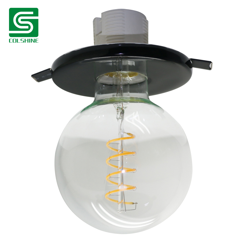 Enchufe de luz de techo de porcelana retro portalámparas de tornillo